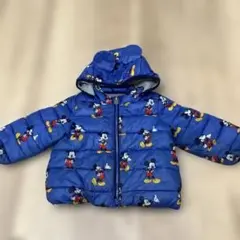 ミッキーマウス柄 中綿コート 青　baby gap