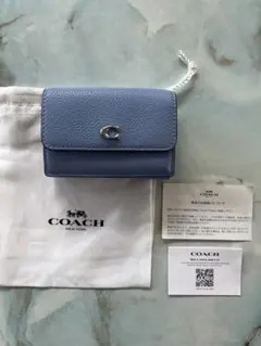 COACH ミニ トライフォールド ウォレットブルー