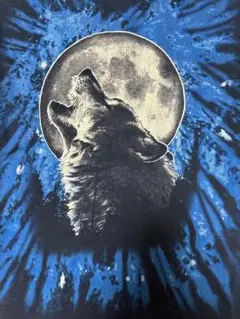狼と満月 グラフィック Tシャツ