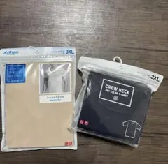 ユニクロ　エアリズム　3XL Vネック・クルーネックTシャツセット