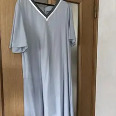 ボン・サンス　半袖 ロングチュニック グレーブルーMサイズショップチャンネル