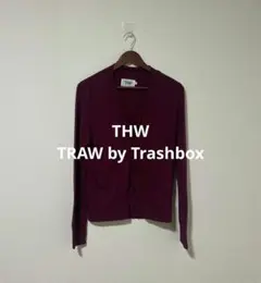 THW TRAW by Trashbox Vネック カーディガン パープル