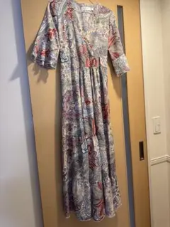 MULUNYI マルチカラー ロングワンピースM9号