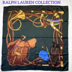 【RALPH LAUREN】乗馬柄 シルクスカーフ イタリア製 グリーン