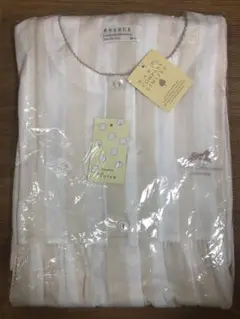 NARUE ストライプナイトウェア M-L ベージュ　パジャマ　寝巻き　寝衣