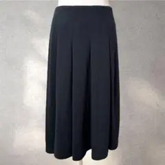 【インディヴィ】38サイズ/プリーツスカート/黒/セレモニー/通勤/ひざ丈