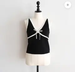 searoomlynn miniスカラップバイカラーKnitトップス
