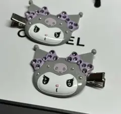 クロミ　ビジュー前髪クリップ　ヘアピン