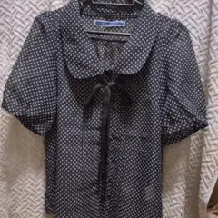 セール‼️ジ・エンポリアム　THE EMPORIUM　ドット柄ブラウス　ブラック