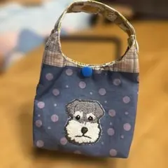 handmadeミニポーチ　シュナウザー