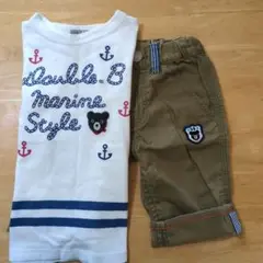ダブルビーズボンとTシャツ100センチセット
