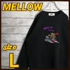 MELLOW メロー 刺繍 ブラック スウェット トレーナー US古着 ブラック