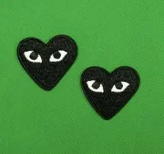 刺繍アイロンワッペン ハート2枚