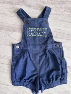 Carter's デニム風ブルー 刺繍オーバーオール