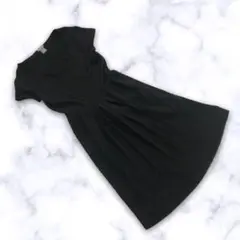Ann Taylor アンテイラー ワンピース フレンチスリーブ 黒 リボン紐