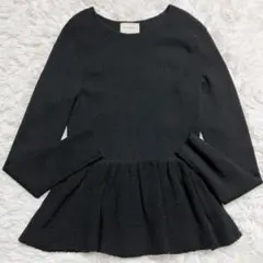 ユナイテッドアローズ　ペプラムニット　トップス　フリル　体型カバー　ブラック