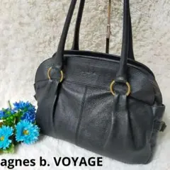 【美品】agnes b. VOYAGE オールレザー ハンドバッグ アニエスベー
