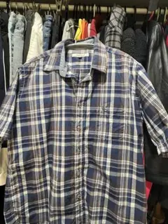 DUNLOP 半袖チェックシャツ L