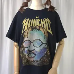 used M ミーゴス クエヴォ ハンチョ プリント Tシャツ 黒(ブラック)系