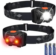 ヘッドライト 電池式 LED ヘッドランプ 高輝度 超軽量4つ点灯モード
