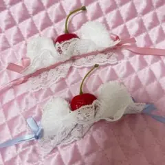ヘッドドレス　さくらんぼドレス　ぬいぐるみ　おまんじゅう