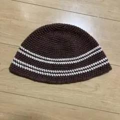 クラッシャーハット ブラウンホワイト
