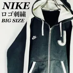 【USA古着】ナイキNIKE スウェットパーカー モノトーンXL 白黒 写真