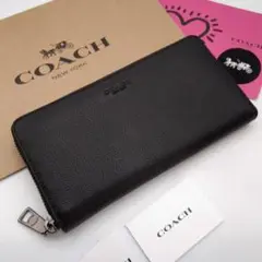 新作　新品　COACH　長財布　メンズ　ブラック