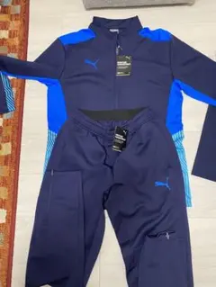 pumaジャージ上下セット ブラックブルー XL