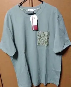 Hush Puppies グリーン Tシャツ LL ポケット付き