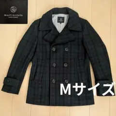 【匿名配送】【美品】BEAUTY&YOUTH　ピーコート　ショート　チェック