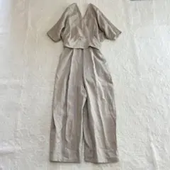 未使用品　ナゴスタンス リネン100% ベルト付きオールインワン ドロップ