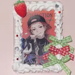 ホイップデコ リボンデコ トレカケース ショートケーキ いちご 赤 緑