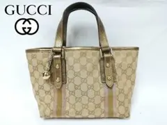 GUCCI グッチ ハンドバッグ GG柄 チャーム付き ジャガードベージュ306