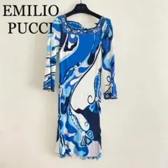 正規品15万円 エミリオプッチ ワンピース ブルー emilio pucci