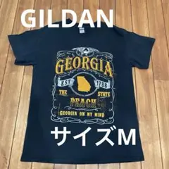 GEORGIA1788プリント　黒T ギルダン　Tシャツ サイズM