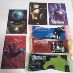 アベンジャーズ 3Dメガネ　3個　ポストカード4枚セット