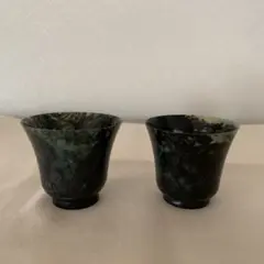 猪口■緑石彫り 酒盃 酒泉 唐物 漆册中国 酒器 ぐい呑み 夜光盃 緑玉 古玩■ 猪口□緑石彫り 酒盃 酒泉 唐物 漆册中国 酒器 ぐい呑み 夜光盃