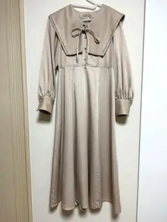 NICE CLAUP ビッグカラー　フレアワンピース