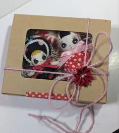 文化人形ピンクリボン 頭巾ちゃん　ミニミニ文化人形　お人形のお持たせ等プレゼント