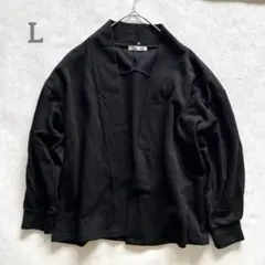 MUMU & CO. 裏起毛スウェットカーディガン 黒/ブラック　無地　L