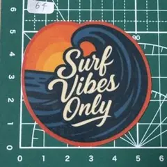 Surf Vibes Only サーフバイブスオンリーサンセット＆波 ステッカー