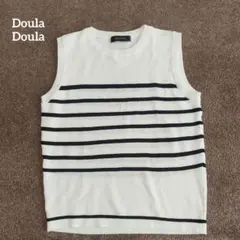 Doula Doula　サマーニット　ボーダーノースリーブニット　クルーネック