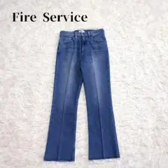 極美品✨️ファイヤーサービス　センタープレス　スリムストレートデニムパンツ