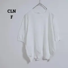 CLN　サマーニット　五分袖　ストレッチ　ソフトタッチ　薄手　オフィカジ　Ｆ