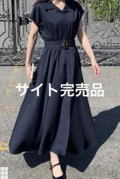 GRLグレイル　ベルト付きフレンチスリーブシャツワンピース[k9125c]