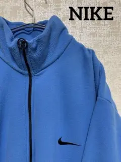 古着 NIKE 白タグ フリース ハーフジップ 水色 90S