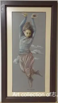 作家不詳 木板 パステル画 2000年作 原画 真筆保証 大作 1点もの
