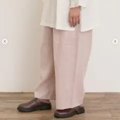 サマンサモスモス 【Cross×Linen】サイドポケットパンツ L ピンク