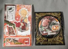 僕のヒーローアカデミア　バースデイ　缶バッジ　名場面ジオラマフィギュア　爆豪勝己